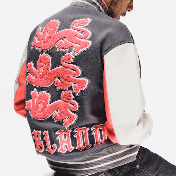 England Nike x Palace Varsity Jacket - Cool Grey